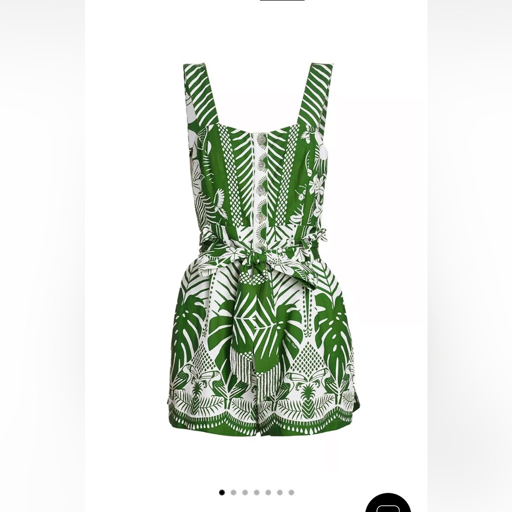 Farm Rio Macaw Elegance Mixed Palm Romper